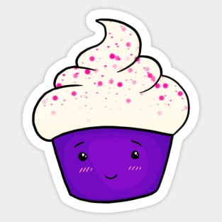 Vanilla Kawaii Cupcake with Sprinkles Sticker